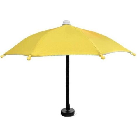 Parapluie magnétique pour téléphone portable, réglable et pliable, pour la plage et l'extérieur (jaune)