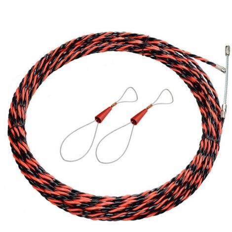 Aiguille Electricien 50M Tire Fil Electrique 5mm Diamètre Aiguille Tire Fil, rétractable d'installation pour tire Cable et rallonge en acier spiralé flexible tire fils electrique Tire fils d'électrici (1/5)