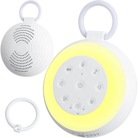 Appareil d’Aide au Sommeil, Machine à Bruit Blanc pour Bébé Adulte Portable avec Berceuse Bébé, Sons de la Nature, Machine à Son avec Minuterie, Réglage du Volume Veilleuse Apaisante, thérapie par Son