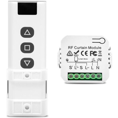 Kit de commande de volet roulant sans fil avec télécommande, compatible avec volets roulants, stores, stores, montage facile, portée jusqu'à 100 m, alternative à l'actionneur de volet roulant
