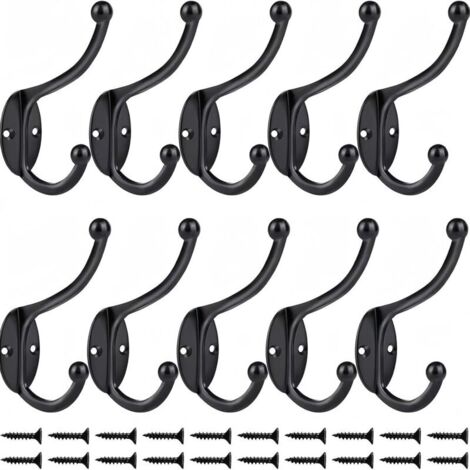 10 Pcs Rétro Crochet Patère Porte Manteau Mural Vintage Crochet de Porte Métal pour Salle de Bain Cuisine Chambre Entrée