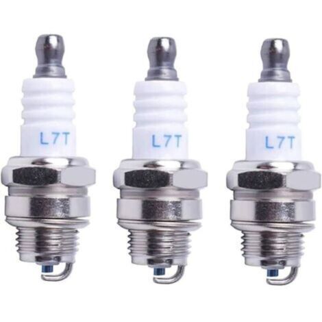 Bougie d'allumage L7T Tronçonneuse Tondeuse à gazon Petit Moteur Accessoire Pièces Compatible avec STIHL Hus-qvarna Rep NGK BPMR7A 4626 Equivalence RCJ6Y Champion Bosch WSR6F,Pack de 3