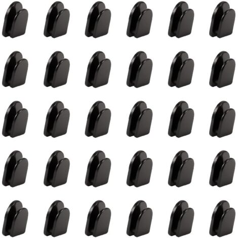 Lot de 30 Crochets Adhésifs Noirs Invisibles - Crochets Muraux Autocollants pour Serviettes, Vêtements, Clés de Voiture - Idéal pour Salle de Bain, Cuisine, Chambre, Garage