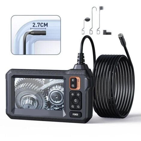 Caméra d'inspection endoscopique Industrielle, caméra d'égout endoscopique IPS 4,3", caméra Serpent étanche IP67 avec 8 lumières LED, câble Semi-Rigide de 5 m (1/5)