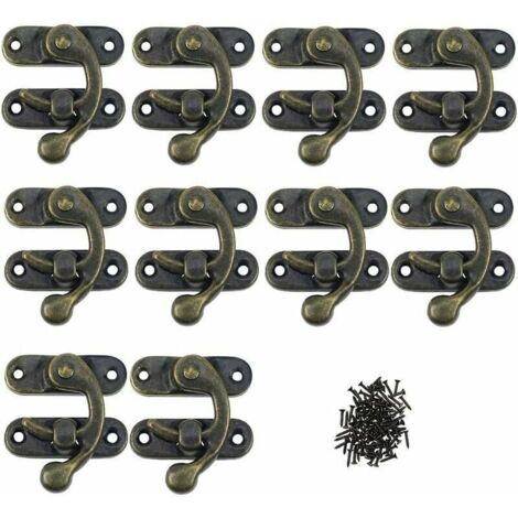 fermeture d'album Scrapbooking 12 Pack Fermoir Loquets de Solide en Métal Charnières des Petits Coffrets en Bois Antique Boucles pour des Boites à Bijoux Fermetures de Esthétiques