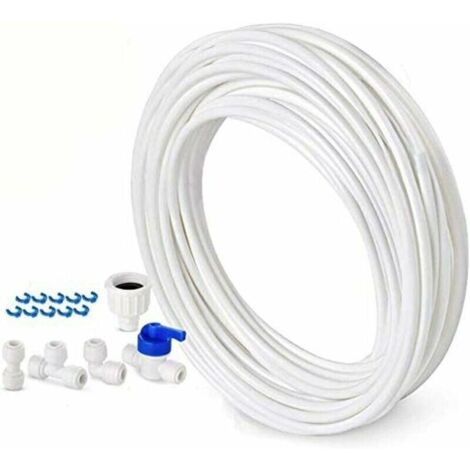 Tuyau d'alimentation en eau de 10 m - Kit de raccordement pour réfrigérateur à double porte de style européen - Diamètre de 6,3 mm (1/5)