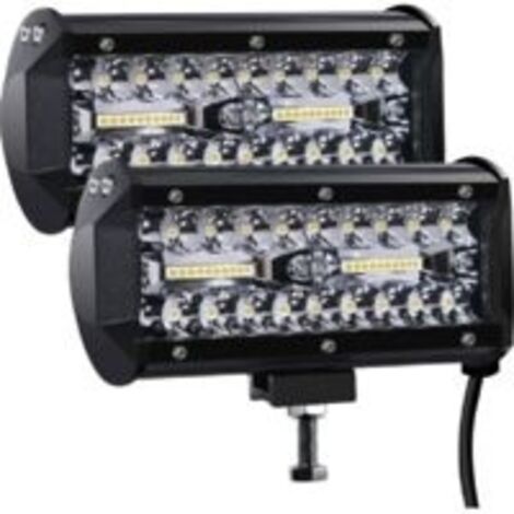 Phare de Travail LED 12V 300W 7'' Projecteur LED Voiture 12v Etanche IP67 Spot Flood Feux Antibrouillard LED 27,000lm Feux de Travail pour Voiture Camion Tracteur SUV Bateau(2 PCS)