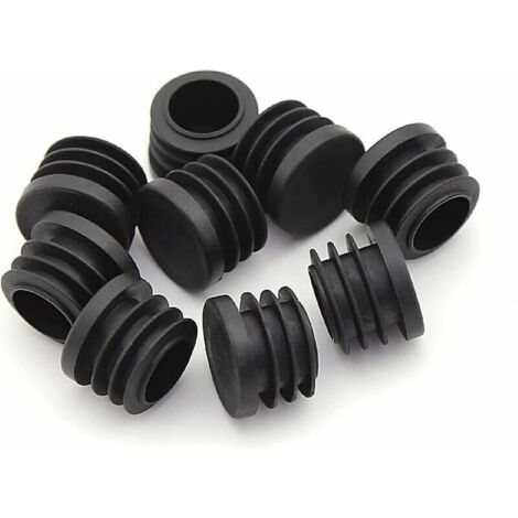 Bouchon Pied de Chaise,Bouchon en Plastique Rond,30 pièces Bouchon d'extrémité de Tube Noir Bouchon de Chaise Glisse Rond Embout de Protection de Meubles Chaise/Jambe Tuyau Couvercle Insert (25