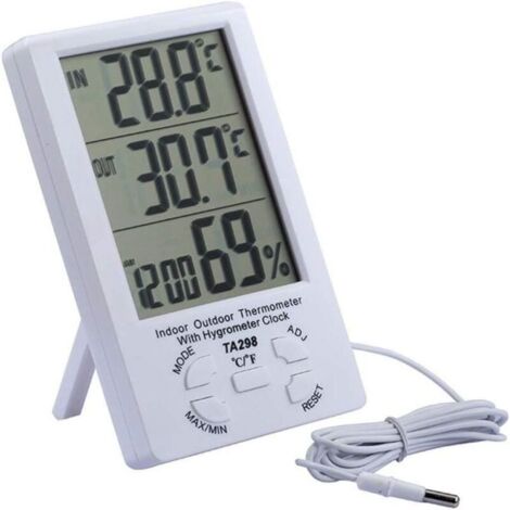 Thermomètre grand écran de haute précision avec sonde pour thermomètre intérieur extérieur numérique grand écran LCD (1/5)