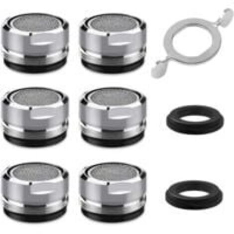 Mousseur Robinet M24, 6 Pièces Aerateur Robinet Economie Eau Avec Filtre en Acier Inoxydable et ABS