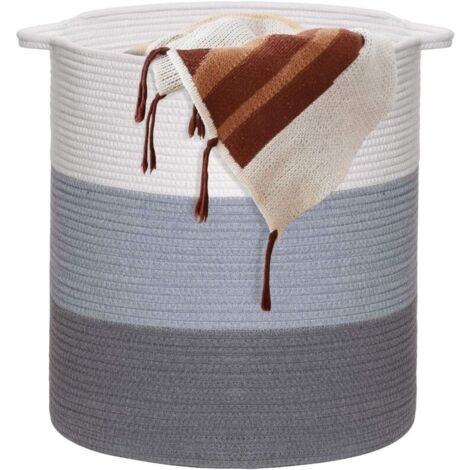 Paniers Linge en Coton - 100% en Coton,45 x 35 cm, Grande Capacité Panier de Rangement, Corbeille à Linge de Haute Qualité, Peut être Utilisé dans la Chambre de Bébé