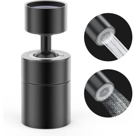 360° Pivotant Aérateur Robinet 2 Modes Réglable Cuisine Robinet En Laiton Massif Interrupteur Tournant Douche Moussante Filtre Adaptateur Économiseur Pour Toilette Salle De Bain (Robinet Laqué)