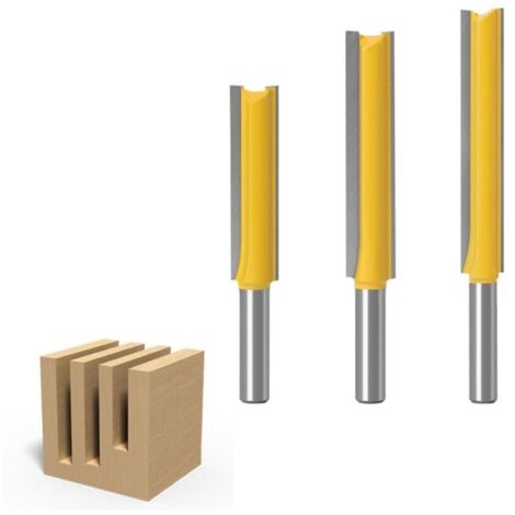 3pcs 8mm Queue Fraises De Fraisage Extra Longues, Fraise À Bois Fraise Extra-Longue Fraise Droite À Bout 8mm X 1/2" X 50.8mm, 8mmx 1/2" X 63mm, 8mmx 1/2" X 76mm (1/5)