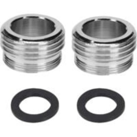Adaptateur de robinet à double filetage M20 à M22, adaptateur de raccordement d'eau avec 2 rondelles en caoutchouc pour robinets de cuisine, économiseur d'eau, filtre à eau, tuyau