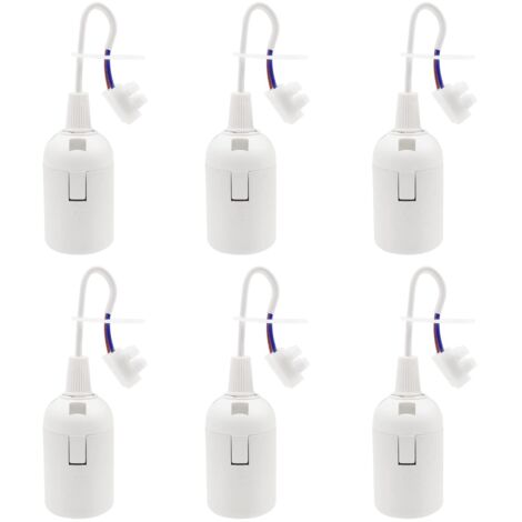 6 Pièces Douille E27 Support D'ampoule 4A 250V Douille Chantier pour Ampoules à Incandescence et Ampoules LED ou Industrie (max.60W/ Blanc) (1/5)