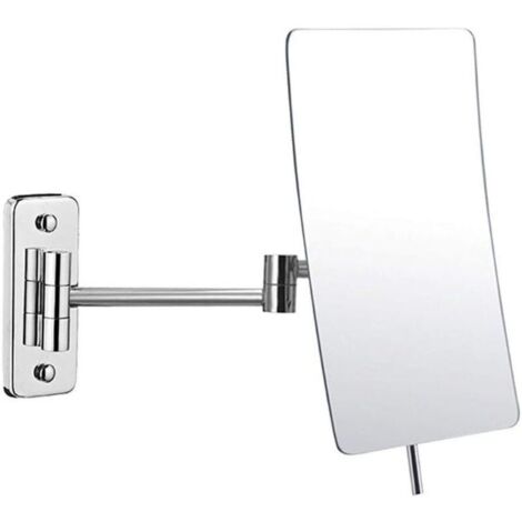 Miroir Mural Grossissant x3 Fois grossissement-Extension Pliant-360 Degrés Rotation Miroir Grossissant Miroir Salle De Bain avec Le Forage