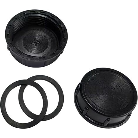 Qrity 2 Pièces Bouchon de Tuyau d'Évacuation d'Évier de Cuisine, Bouchon Fileté de 39 mm, Noir