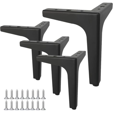 4 Pieds de Meuble,Pied Canapé,Charge Jusqu'à 800 KG,Pied de Table Métal,Legs Support de Table, avec Vis,Adapté pour Canapés, Meubles TV,Tables Basses,Armoires et Tables de Chevet,10 cm(Noir)