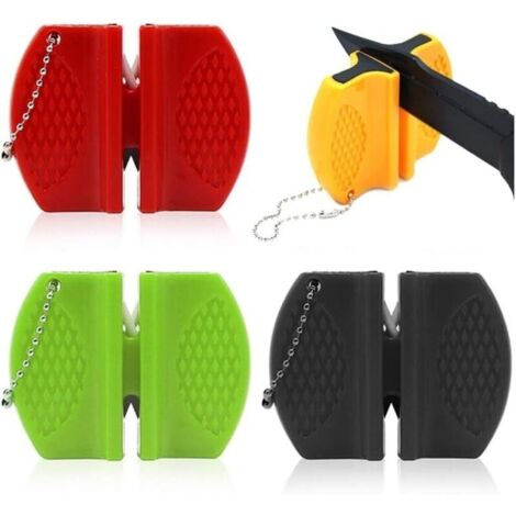 Affûteur de couteau de cuisine portable 4PCS,Mini-outil d'affûtage de couteaux de poche épais et fin étapes pour les voyages en camping d'alpinisme ou le barbecue en plein air