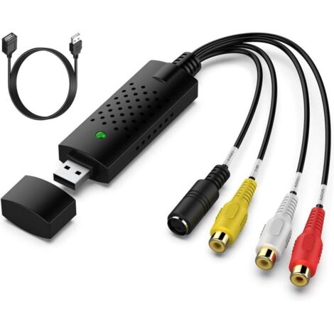 Carte de Capture Audio vidéo convertiss,RCA Le convertisseur USB 2.0 numérise et édite la vidéo de n'importe Quelle Source analogique Comprenant Le magnétoscope VHS DVD