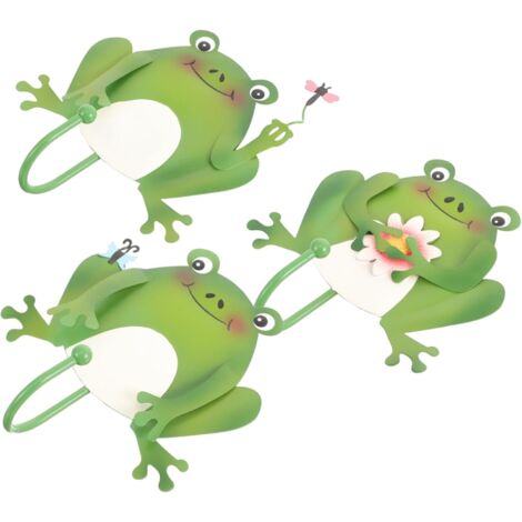 3Pièces Crochets Muraux de Grenouille Organisateur de Clés Original à Accrocher Au Mur Patères Décoratives pour Entrée et Cuisine pour Rangement Pratique