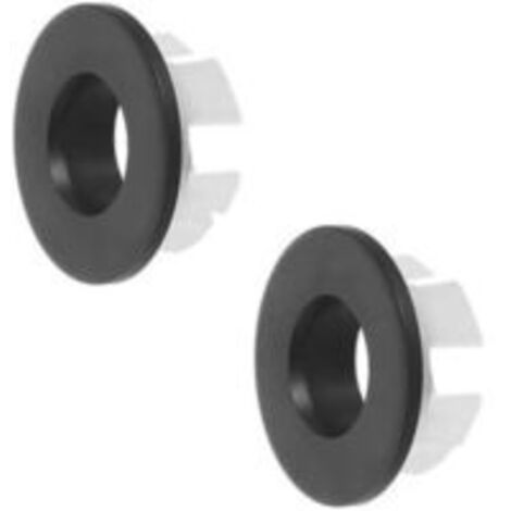 Lot de 2 anneaux de trop-plein pour évier de cuisine et salle de bain 30 mm (noir)