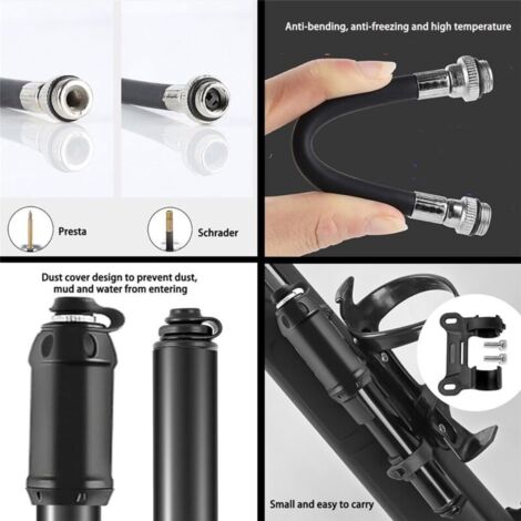 Mini Pompe Vélo Michelin AIR Tech Pro Aluminium - Main/Pied Manomètre Valves Presta Schrader