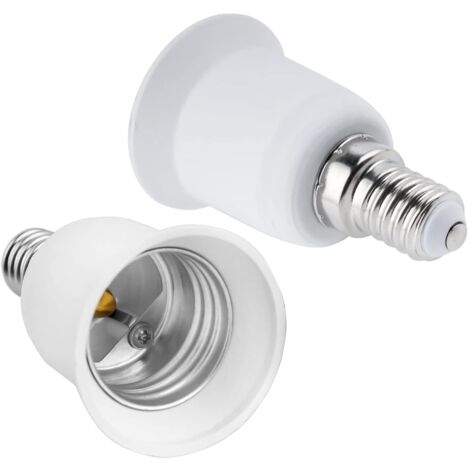 E14 vers E27 Adaptateur de Douille, SES vers ES Convertisseur de Douille, 0-250V, pour Ampoules E27, Ampoules LED, Ampoules à Incandescence, Lampes Halogènes, Lampes CFL, Lot de 2