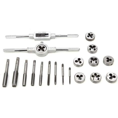 20 PCS Outil Pour Tarauder, tarauds et filières, Filetage Extracteurs de Vis, M3-M12 en Acier, avec Étui de Rangement