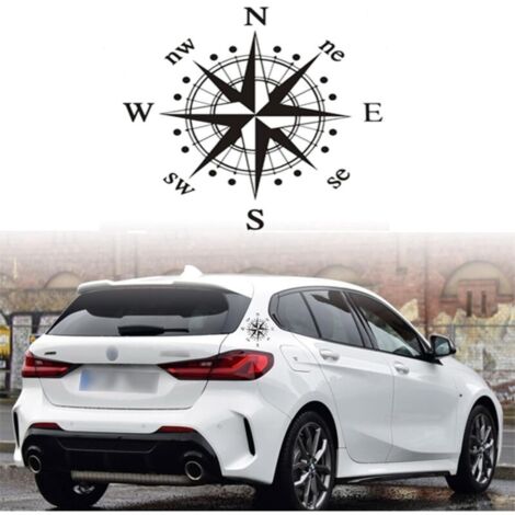 Autocollant de boussole, autocollant de voiture de boussole en vinyle, 15cm 15cm, adapté au capot de voiture, modification extérieure de camping-car