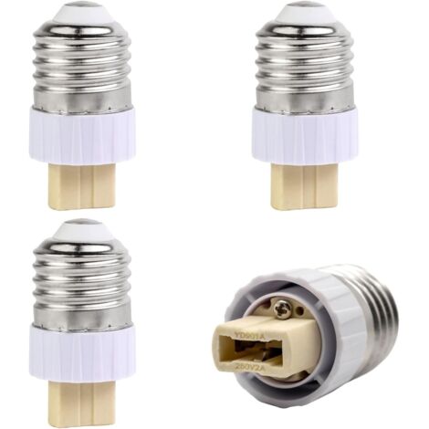 Lot de 4 adaptateurs de culot E27 vers G9 - Blanc - Pour convertir une lampe G9 vers une douille E27 - Pour douille de lampe LED, ampoules à incandescence CFL