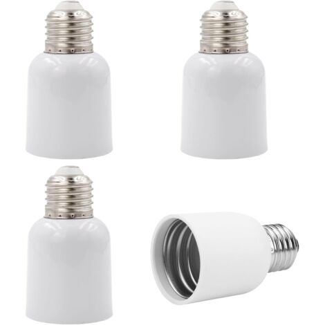 E27 vers E40 Adaptateur de culot de lampe en BLANC- 4x adaptateurs de lampe pour reformater une lampe E40 vers une douille E27 - Set de 4 convertisseurs pour douille de lampe LED lampes CFL