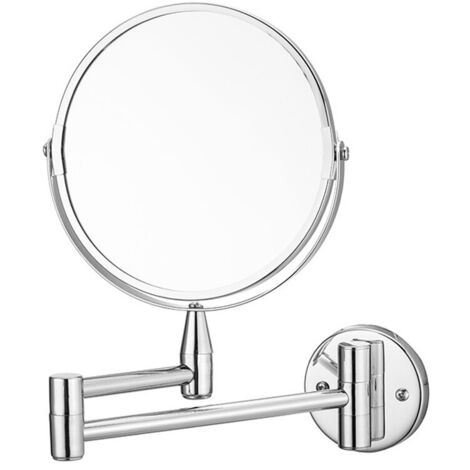 Miroir de terrasse pliable et rétractable, lumière du soleil, grossissement 2x, sans perforations, surface plane, matériau métal/aluminium, argent
