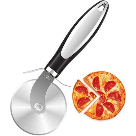 Roue à pizza – Couteau à pizza de cuisine de qualité supérieure – Trancheuse à pizza ultra tranchante et facile à nettoyer, roue à pizza, cortador de pizza, noir (1/5)