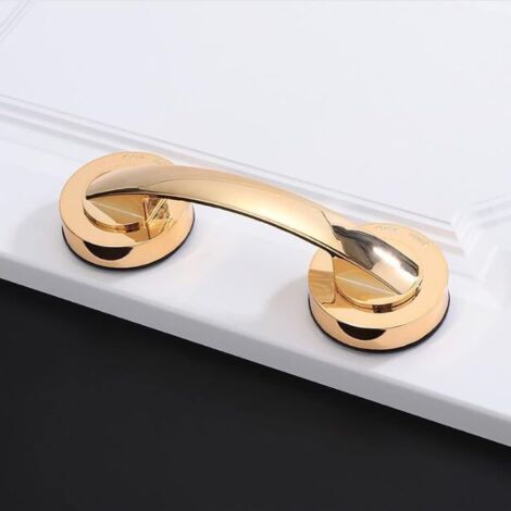 grandes poignées de porte et de fenêtre en verre, portes coulissantes de salle de bain, armoires, poignées sans trou, poignées de réfrigérateur, barres d'appui de douche (Doré)