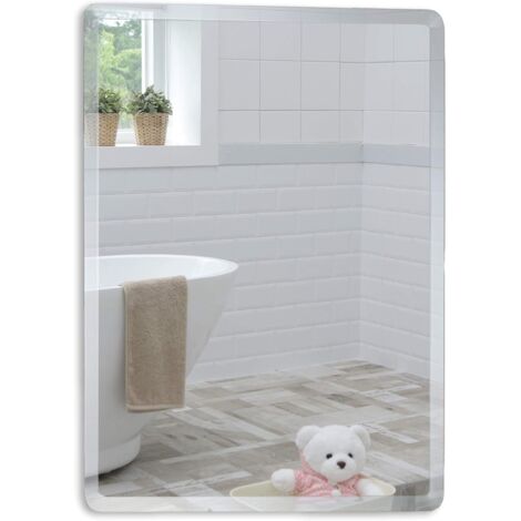Miroir Mural de Salle de Bain Simple élégant rectangulaire - Fixation Murale (60cm x 40cm)
