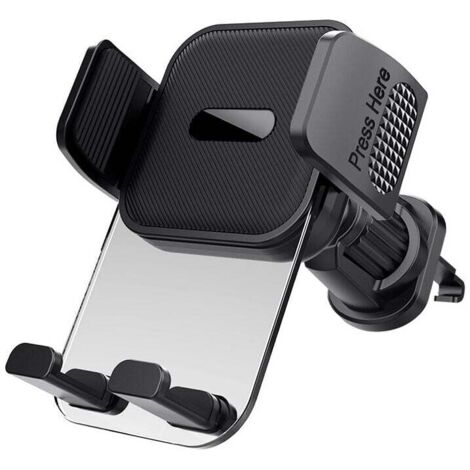 Support Téléphone Voiture,Porte Téléphone Voiture Rotatif à 360 ,Degrés ,pour Grille D'aération de Voiture Support GPS Voiture (Noir) (1/4)