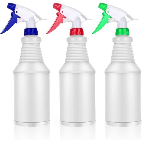 Vaporisateur Bouteilles Pulvérisateur Vide 3 Pièces600ML Flacon Pulvérisateur en Plastique Rechargeable avec Pulvérisation et Jet Modes pour Nettoyage Cuisine Jardin Arroser Les Plantes