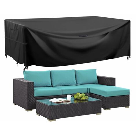 Housse Salon de Jardin Exterieur, 210D Oxford Tissu Imperméable Bâche de Meubles d'extérieur, Housse de Protection pour Mobilier Housse de Table de Jardin de Meuble de Jardin, 200x165x80cm (1/5)