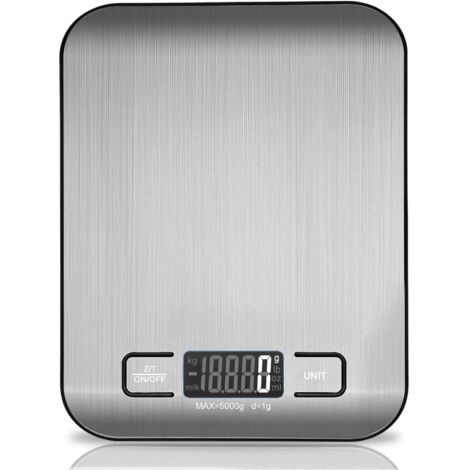 Balance de cuisine numérique, balance de cuisson électronique en acier inoxydable de 5 kg, balance pour aliments ultra-mince