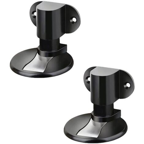 Lot de 2 butées de porte, Acier inoxydable, Noir