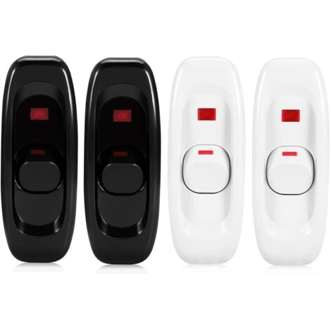 Interrupteur Intermédiaire Bouton De Commutation En Ligne 4 Pcs Interrupteur à Cordon Interrupteur Câble Lampe Bureau Interrupteur Bascule Cordon Lampe De Bureau à Usage Extérieur Noir Et Blanc