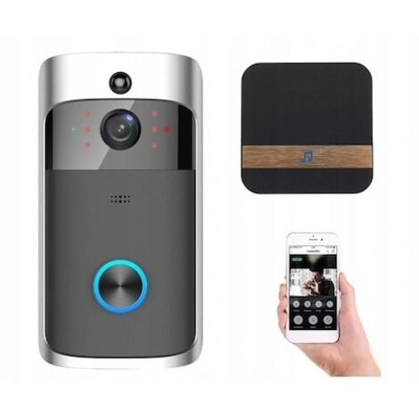 Interphone vidéo avec sonnette, caméra intelligente, sans fil, HD 1080P, détection de mouvement, conversation bidirectionnelle, contrôle par application, Onshop