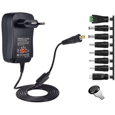 Adaptateurs d'alimentation internationaux Transformateurs d'alimentation portables multifonctionnels (USB inclus), adaptateur d'alimentation secteur 100-240 V vers CC + 8 prises différentes