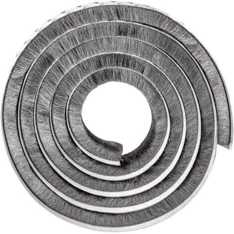 Joint Porte Joint Fenetre Isolation Joint Porte Garage Bande Etancheite Autocollante Bande de Brosse Bande de Joint Brosse Porte pour Isolation Phonique Anti Froid, Gris 10M