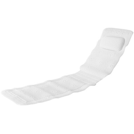 Tapis de bain avec coussin blanc en mousse de PVC antibactérienne douce et antidérapante (14,2 x 49,2 pouces)