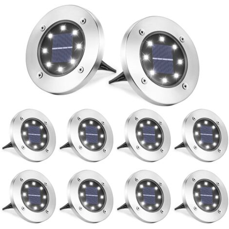 8 Pièces LED Lumière Solaire Extérieur-Lampe Solaires Jardin Au Sol-Blanc Froid Pelouse Lumière (1/5)