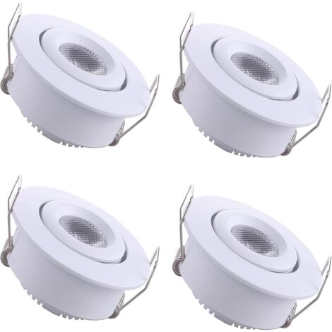 4 Mini Spot Encastrable LED Plafond Spot encastré Lampe 1W Blanc Chaud 3000K pour Vitrine,Plafond,Cuisine,Placard,DIY éclairage etc