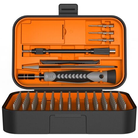 Jeu de tournevis de précision pour réparation électronique, 130 en 1, 117 pièces, chrome vanadium, antidérapant, antirouille, orange