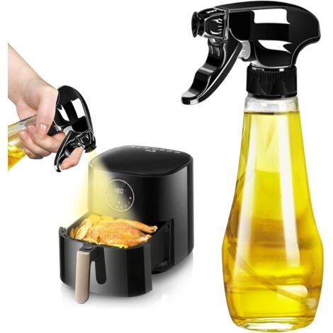 Pulvérisateur d'huile, Noir Flacon pulvérisateur d'huile 200 ml Pulvérisateur d'huile pour huile comestible, vaporisateur d'huile en verre